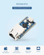 Raspberry Pi Pico 2 RP2350-ETH Mini Development Board RP2350 Ethernet Port Module RP2350 Dual Core Processor