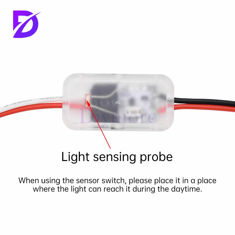 Light Sensor Switch Automatic Auto on Off Photocell Street Light Switch DC 3.7V 5V 12V 24V 5A Photo Control Photoswitch Sensor