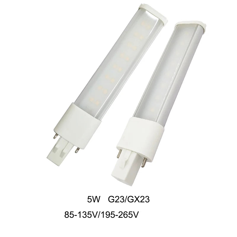 2PC G23 LED Bulb Bar Tube 2Pin 3W 4W 5W CFL PL-S 7W-13W Replacement 110V/220V 3000K/4000K/6000K White G23 Plug Saving Light Lamp
