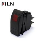 FILN 12V 20A Car Marine Boat Off Road LED Light on Off Button Toggle Rocker Switch Dash 4pin Waterproof LED