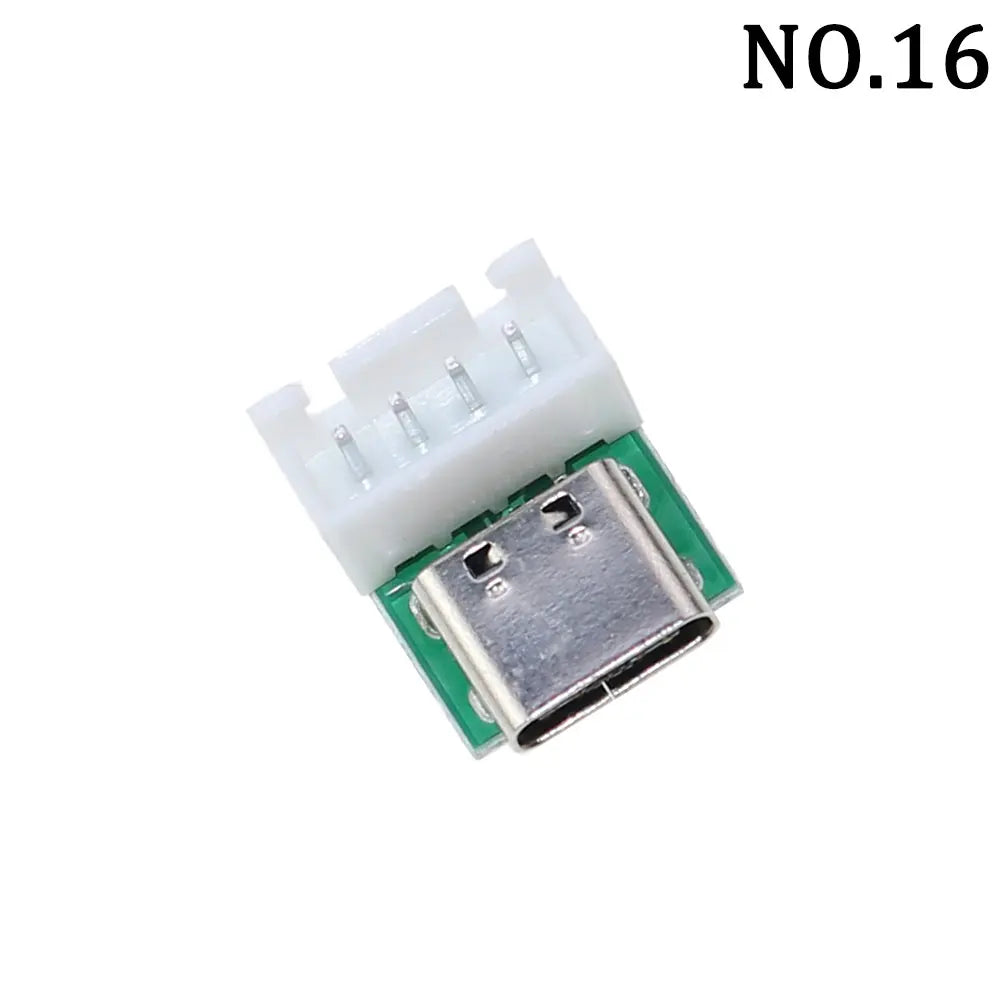 1Pcs USB 3.1 Vertical Straight Plug Double Side Positive Negative Plug Type-C Male/Female Test Board PCB Connector With Pin