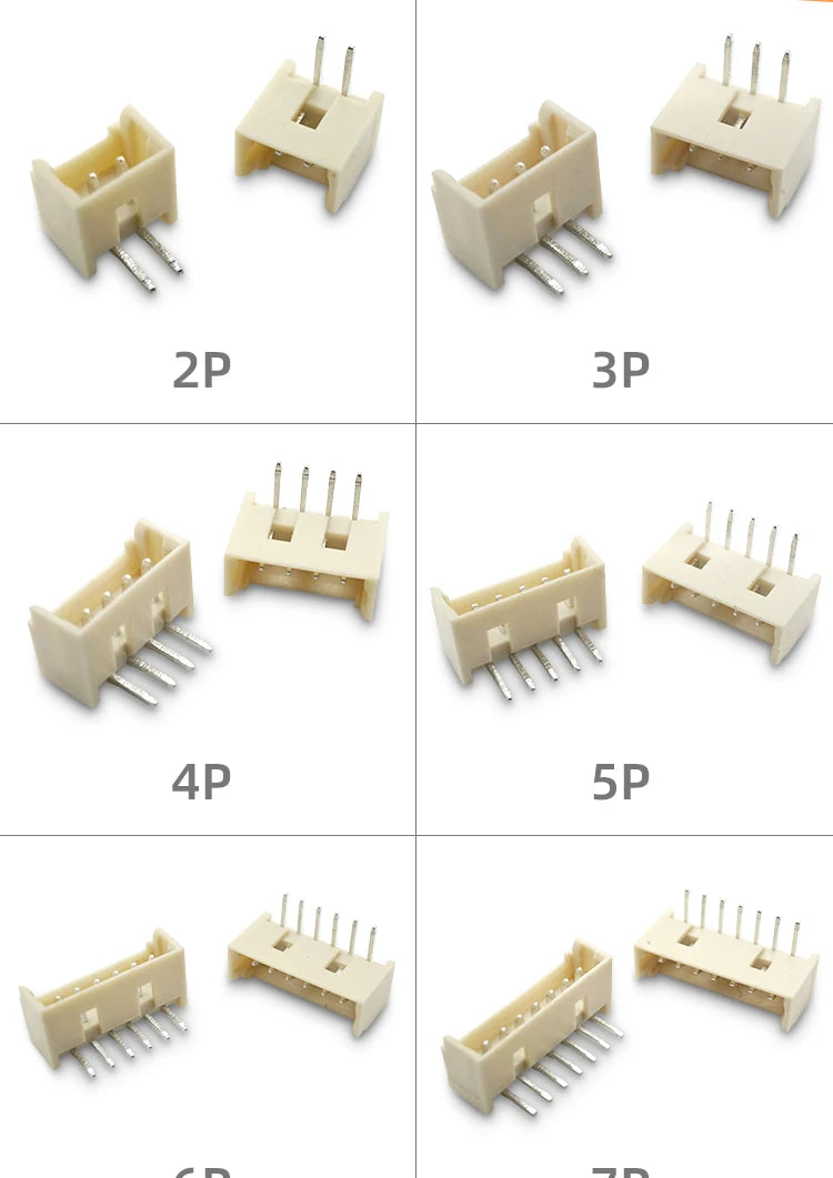 50pcs Micro JST MX1.25 Straight needle/curved needle Connector 2Pin~12Pin Male Pin Header Right Angle 90°/180° 1.25mm Pitch