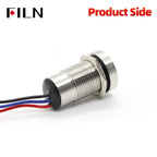 FILN 16/19/22mm Stainless Steel Touch Push Button Switch Dual Color LED Red Green Waterproof IP68/IP69K DC 12V/24V Momentary
