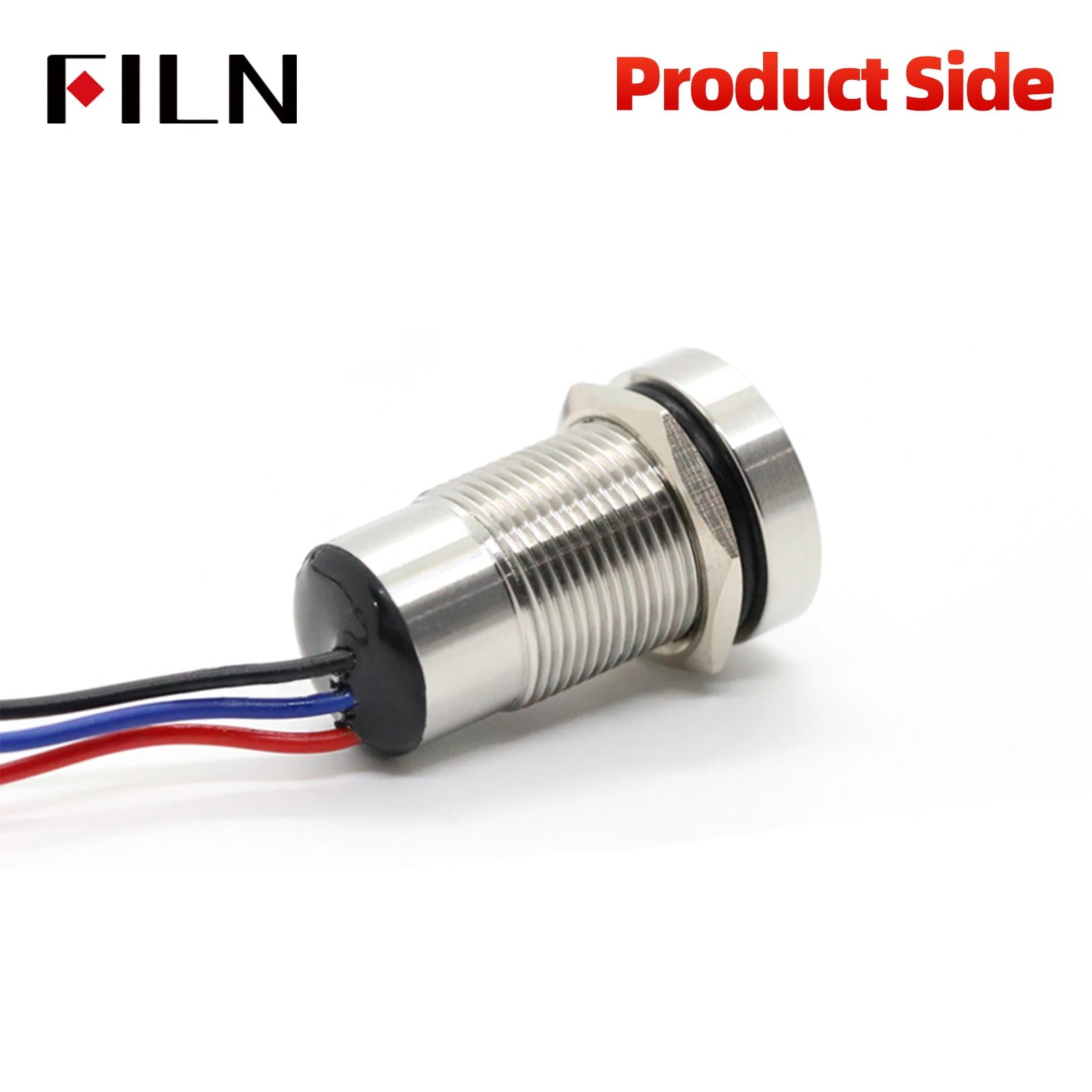 FILN 16/19/22mm Stainless Steel Touch Push Button Switch Dual Color LED Red Green Waterproof IP68/IP69K DC 12V/24V Momentary