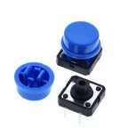 TZT 25PCS Tactile Push Button Switch Momentary 12*12*7.3MM Micro switch button + 25PCS Tact Cap(5 colors) for Arduino Switch