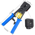 Hoolnx RJ45 Crimp Tool Pass Through Ethernet Crimper Cutter Stripper for Cat5e Cat6 RJ45/RJ12 Regular and End Pass Through Plugs