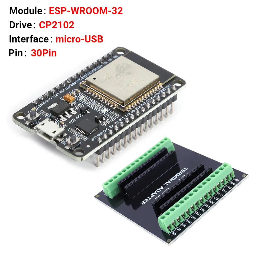 ESP32 Development Board WiFi+Bluetooth Module Dual Core NodeMCU-32S ESP32-32D 32U 30Pin Board Ultra-Low Power Consumption