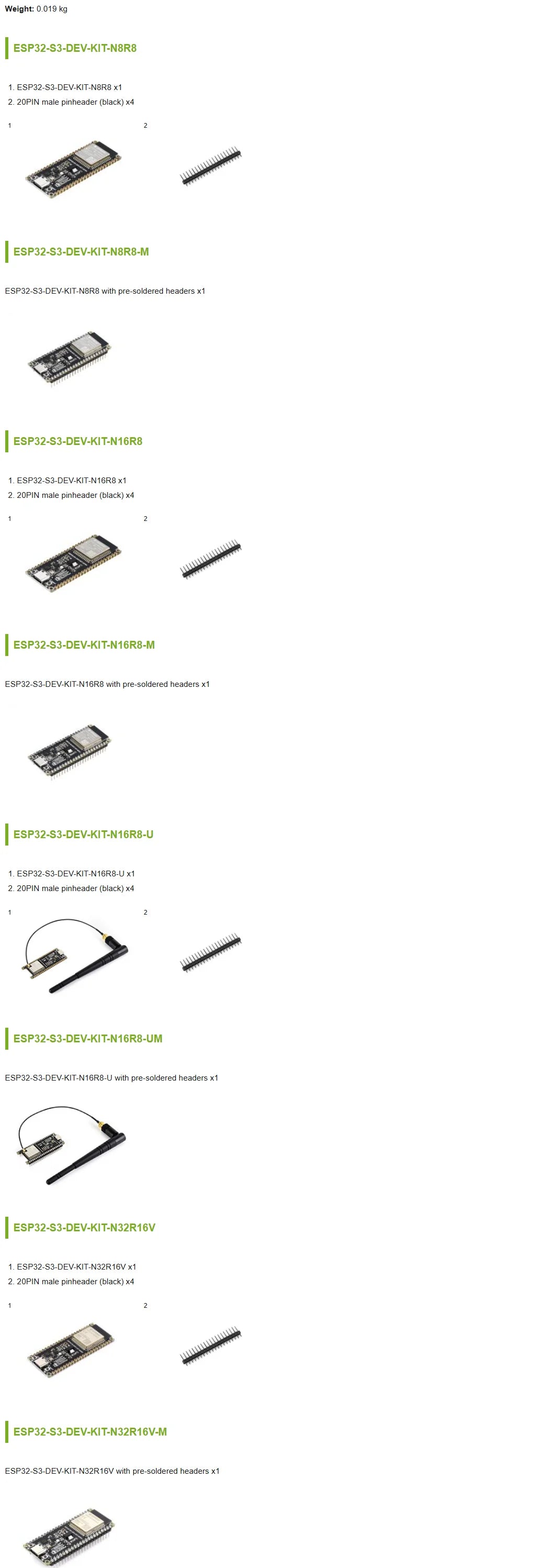 Waveshare ESP32-S3 Microcontroller, 2.4GHz Wi-Fi Development Board, 240MHz Dual Core Processor, ESP32-S3-WROOM-1-N8R8 Module