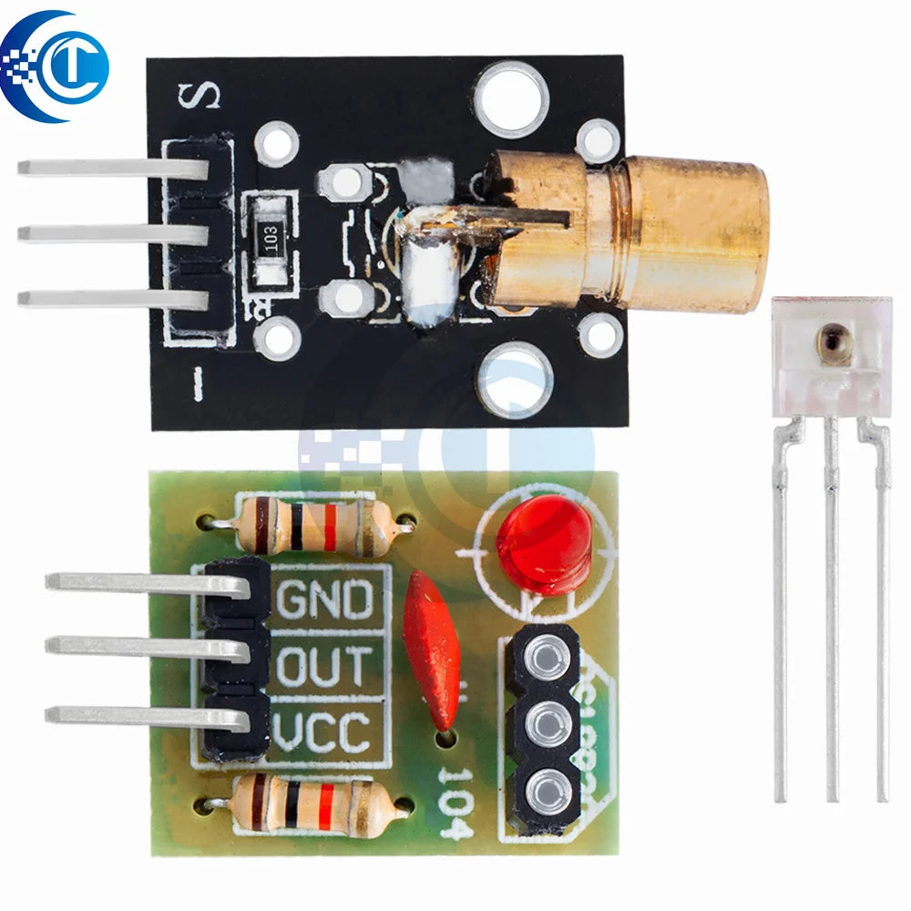 KY-008 650nm Laser Transmitter Module with Laser Sensor Module Non-Modulator Tube Laser Receiver Module Kit