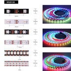 DC12V WS2815 DC5V WS2812B 5050 RGBIC LED Strip WS2812 30/60/74/96/144Leds/Pixels/m Individually Addressable Light IP30/65/67