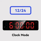 Gym Timer with Remote 12''x 3.5''Ultra-Clear Interval Timer with LED Countdown/Up Wall Clock Power Fitness Timer Stopwatch