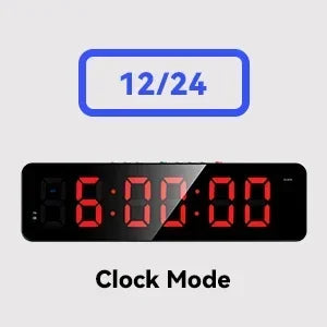 Gym Timer with Remote 12''x 3.5''Ultra-Clear Interval Timer with LED Countdown/Up Wall Clock Power Fitness Timer Stopwatch