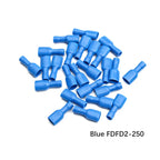 20/50/100Pcs Red + Blue 6.3mm Female Insulated Spade Crimp Terminal Wire Connector For 0.5-2.5mm Electrical Wire Cable Connecors