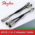 GX16 1 to 2 Aviation Plug Wire Splitter Industrial Welding M16 Y-type Extension Line GX16 2 3 4 5 6 Pin Male to Female Connector