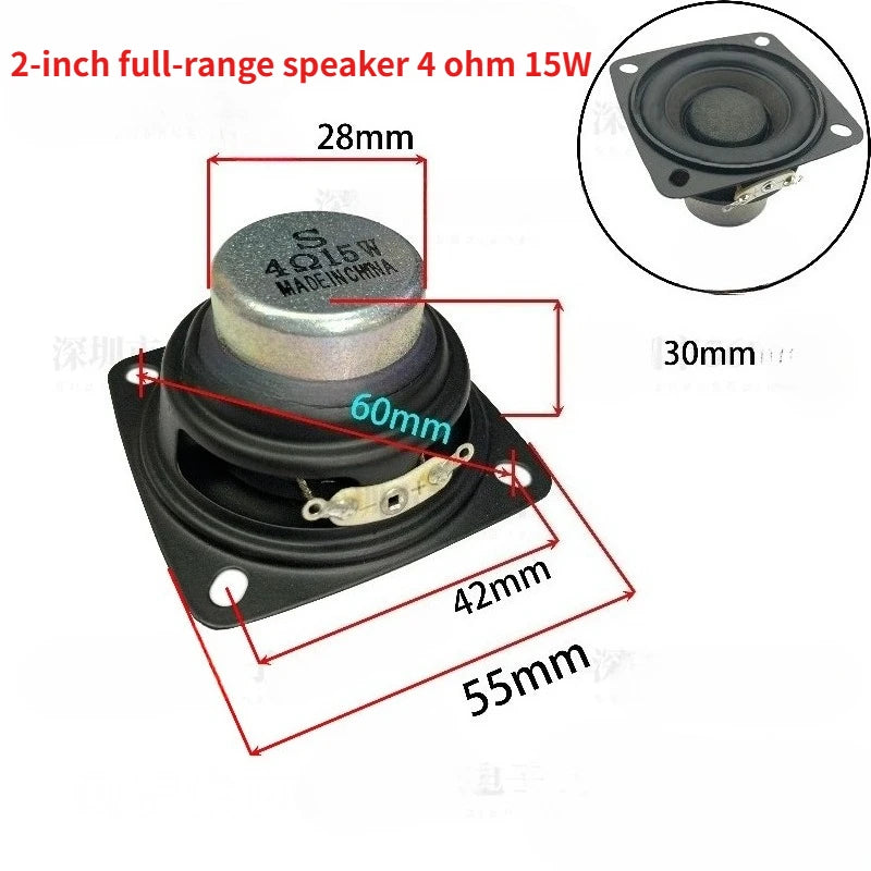 SOTAMIA 2Pcs 2 Inch Square Audio Full Range HiFi Speaker 4 Ohm 8 Ohm 20W 15W 10W 4R 8R DIY Soundbar Bluetooth Speaker