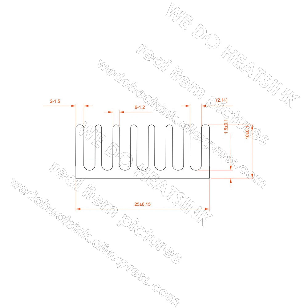 WE DO HEATSINK 50x25x10mm Heatsink Aluminum Black Anodize Heat Sink Cooler With Blue Thermal Pad