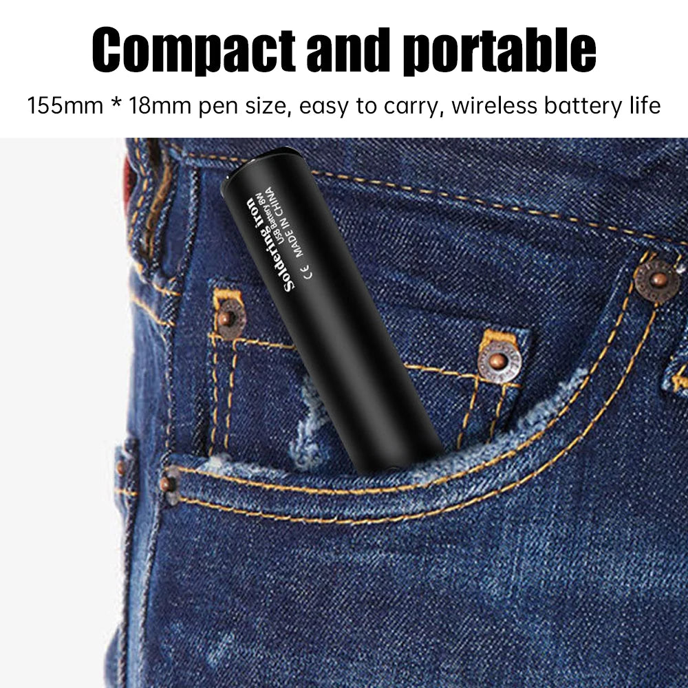 Wireless 5V Soldering Iron Set 18350 Lithium Battery USB Charging DIY Repair Tool Manual Radio Adjustable Temperature