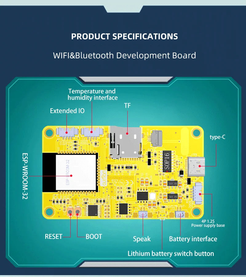 Estardyn ESP32 2.4" Capacitive Touch Display 240x320, TFT LCD Module WiFi Bluetooth LVGL HMI for IoT