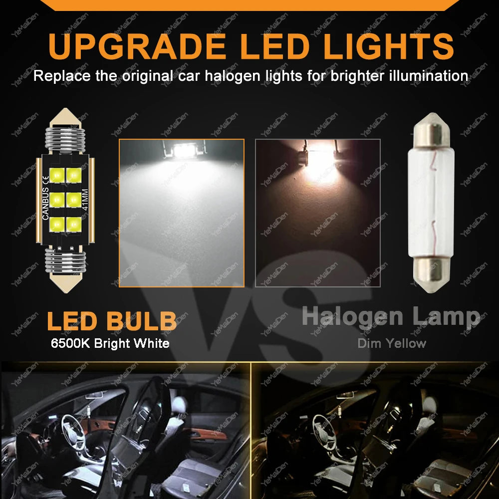 2/4/8/10/20 PCS CANBUS C5W LED Bulb Festoon 31mm 36mm 39mm 41mm 12V 3030-6SMD White Car Interior Dome Trunk License Plate Lights