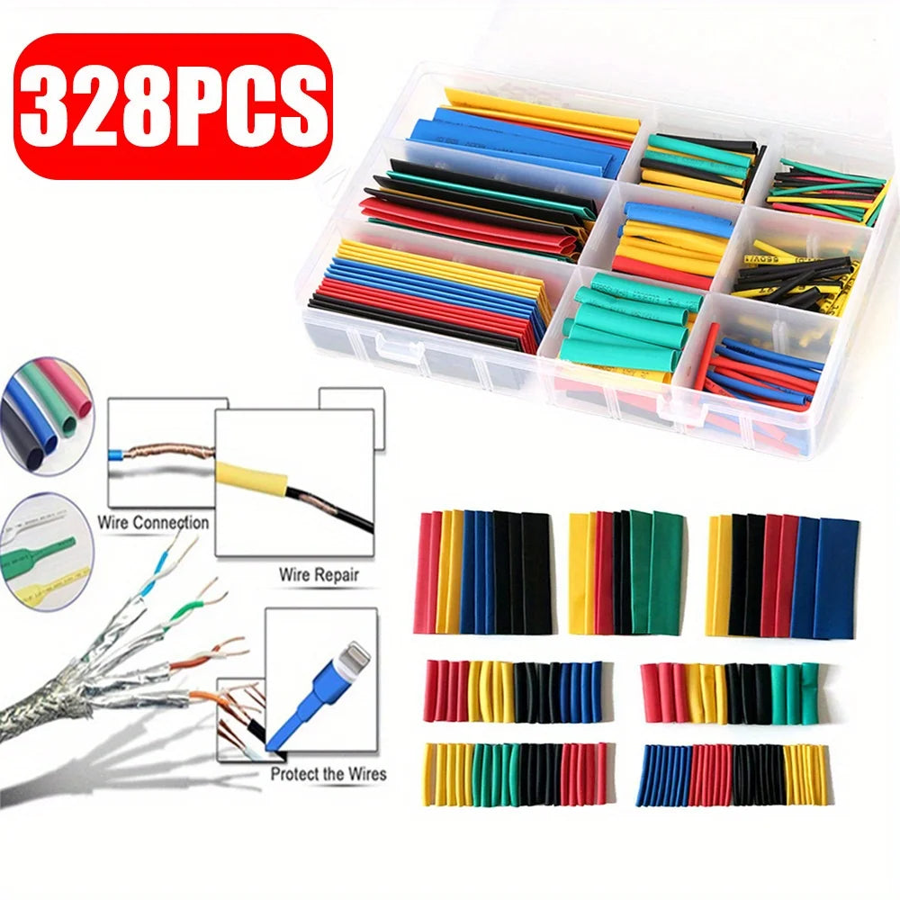 127-750pcs Multi size heat shrink tubing kit - universal, 2:1 shrink, high temperature resistant, insulated tubing with box
