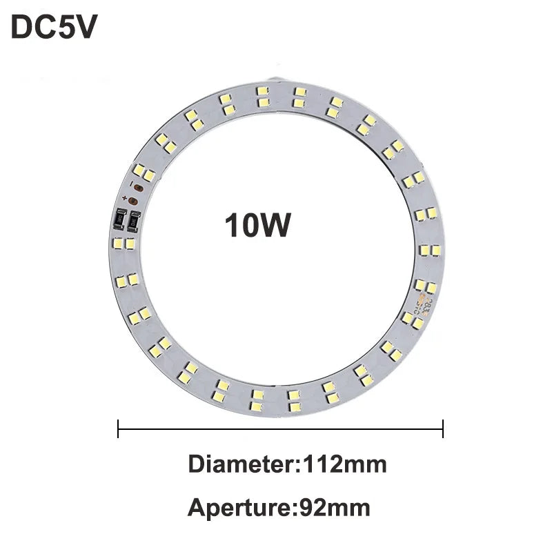 1Pcs USB Plug DC5V LED Light Source SMD5730 LED Light Beads Ring Chip with Black 1.5M Switch Cable 5W 10W 12W White /Warm Light.