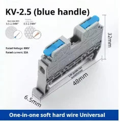 DIN Rail Terminal Block 2.5mm2 Lever Quick Connect Push In Electrical Wire Connector Feed Through Distribution Terminal Strip