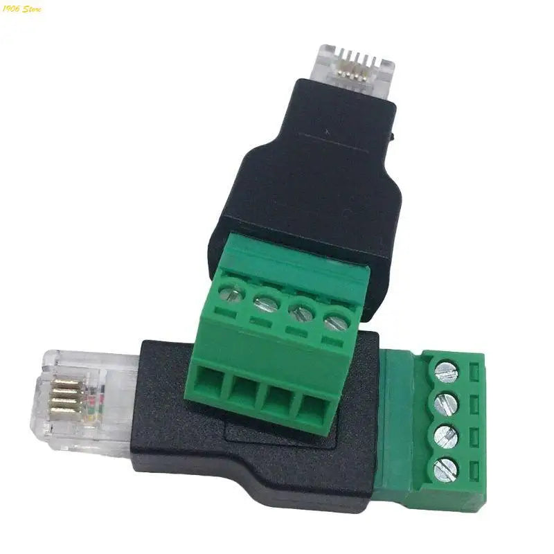 U1JB RJ11 to Screw Terminal Adapter 4P 4C Male to 4 Pin Screw Terminal Connector