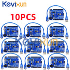 1-10PCS UNO R3 CH340G MEGA328P Chip for Arduino UNO R3 + USB/TYPE-C CABLE ATMEGA328P-AU Development Board 16Mhz