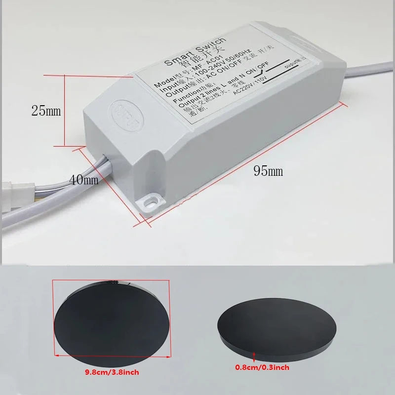 110-220V Wooden Touch Sensor Switch Penetrable Switch Sensor LED Control Switch for 220V Smart Home LED Lighting