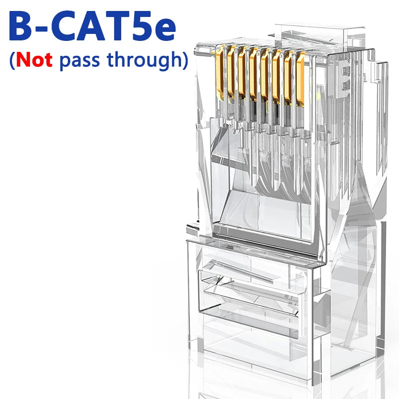 D-Sunty Rj45 Connector CAT5e CAT6 Pass Through Network UTP 8P8C Modular Pass Through Plug For Ethernet Cables