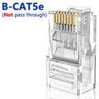 D-Sunty Rj45 Connector CAT5e CAT6 Pass Through Network UTP 8P8C Modular Pass Through Plug For Ethernet Cables