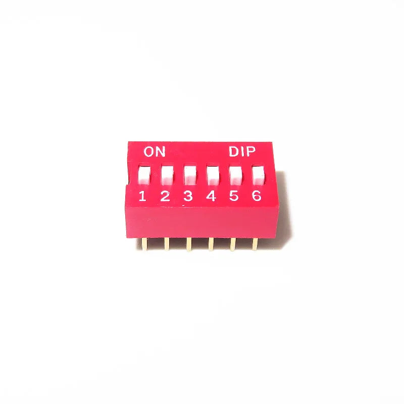 10PCS Slide Type Switch Module 1 2 3 4 5 6 7 8 9 10 12 Bit 2.54mm Position Way DIP Red Pitch Toggle Switch Red Snap Switch