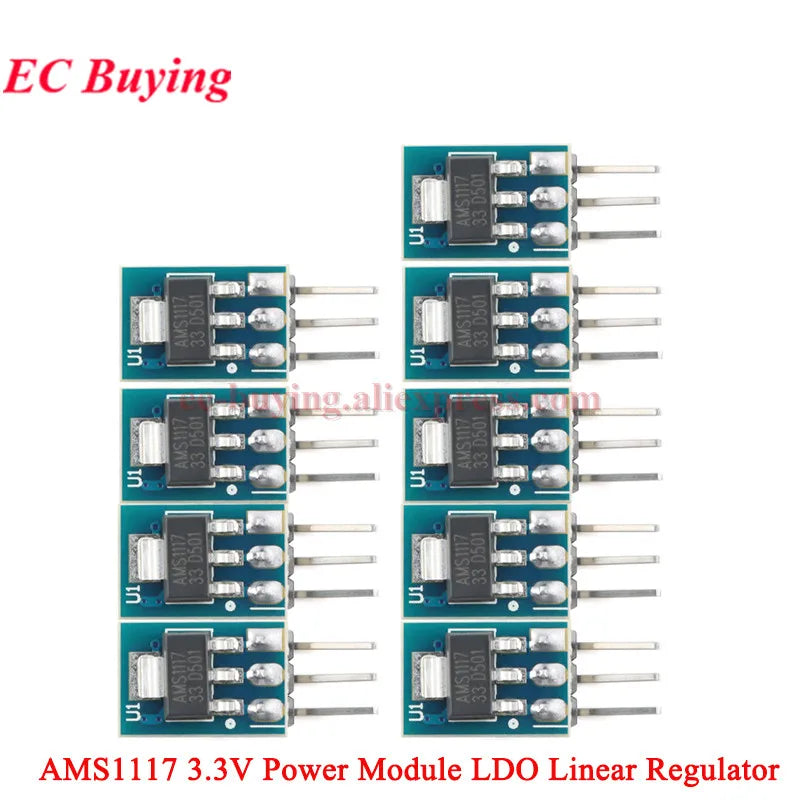 100Pcs/1pc AMS1117 3.3V 5V Power Supply Module AMS1117-3.3 AMS1117-5.0 LDO Linear Voltage Regulator Board 800mA PCB
