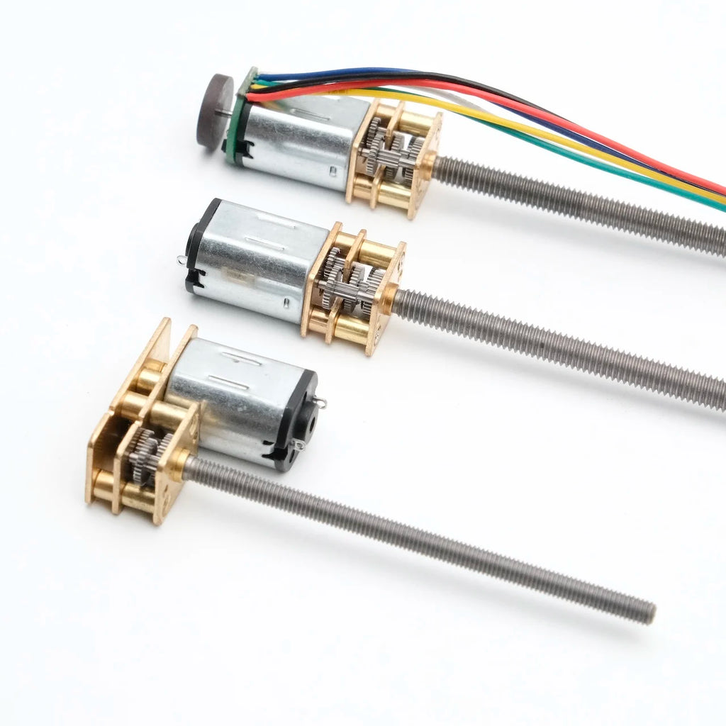N20 DC Encoder Motor 3V/6V/12V with M3 M4 Screw Thread 55mm Long Shaft 7PPR 15-1000RPM for DIY Car Model Magnetic Encoder Motor