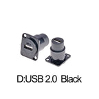 1PC Metal D Type Module RJ45 CAT6&USB 2.0/3.0&Type C&HDMI-Jack Socket Through Network Panel Mounting Electronic Connector