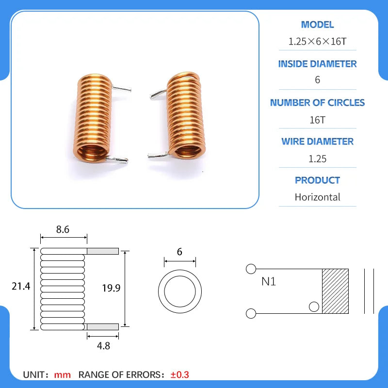 hollow inductor coil inductor copper wire  full specifications