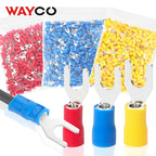 500PCS Fork Crimp Terminal M4/M5/M6 Spade Plugs Pre-insulated Ferrules Lugs For Splice Electricals Cable Wire End Connectors