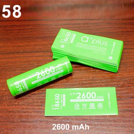 100pcs/lot 18650 Lithium Battery Heat Shrinkable Film PVC Heat Shrinkable Skin Battery Packaging Skin Insulation Sleeve