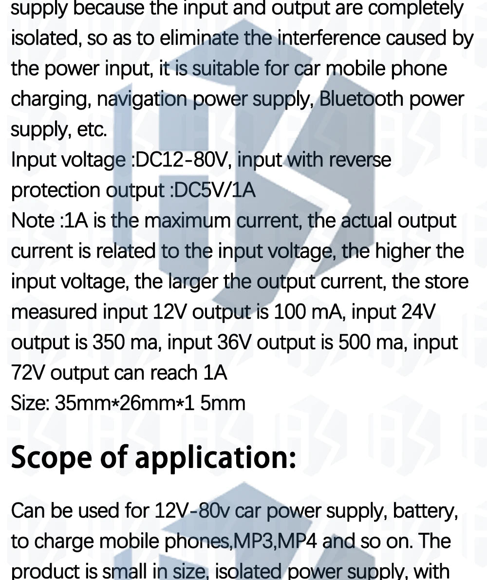 USB DC Step Down Module Isolated Power Supply Buck Converter Stabilizer 12V 24V 36V 48V 72V to 5V 1A