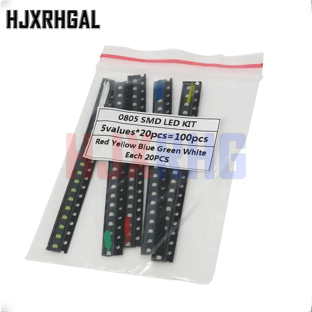 100PCS/lot = 5 Colors * 20PCS 0603 0805 1206 1210 5730 SMD LED light KIT Emitting diode red white green blue yellow led