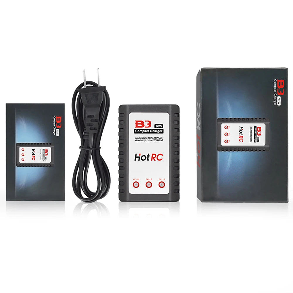 HotRC A400/B3 10W Balance Charger 2S/3S/4S Cells 100V-240V AC EU/US Plug Lipo Battery Fast Charger Remote Control Car Charger