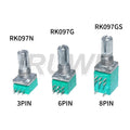 5pcs 15mm Shaft 3/6/8pins RK097 RV097NS B5K B10K B50K B100K B500K Audio Amplifier Sealed Linear Volume Potentiometer Resistor