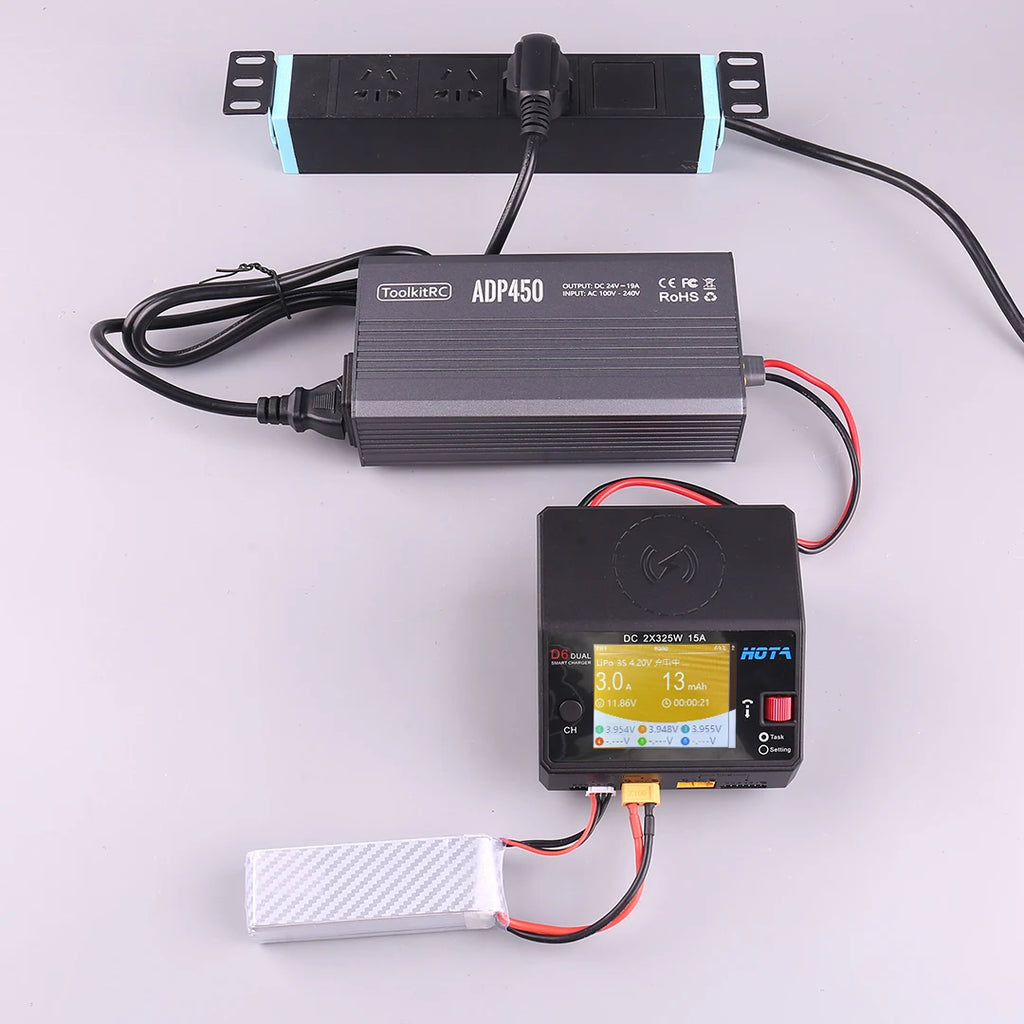 HOTA D6 DC650W 15A Dual Smart Charger Maximum current 1600mA Built-in Micro USB for 1-6S Lipo LiHV/NiZn/Nicd/NiMH Battery