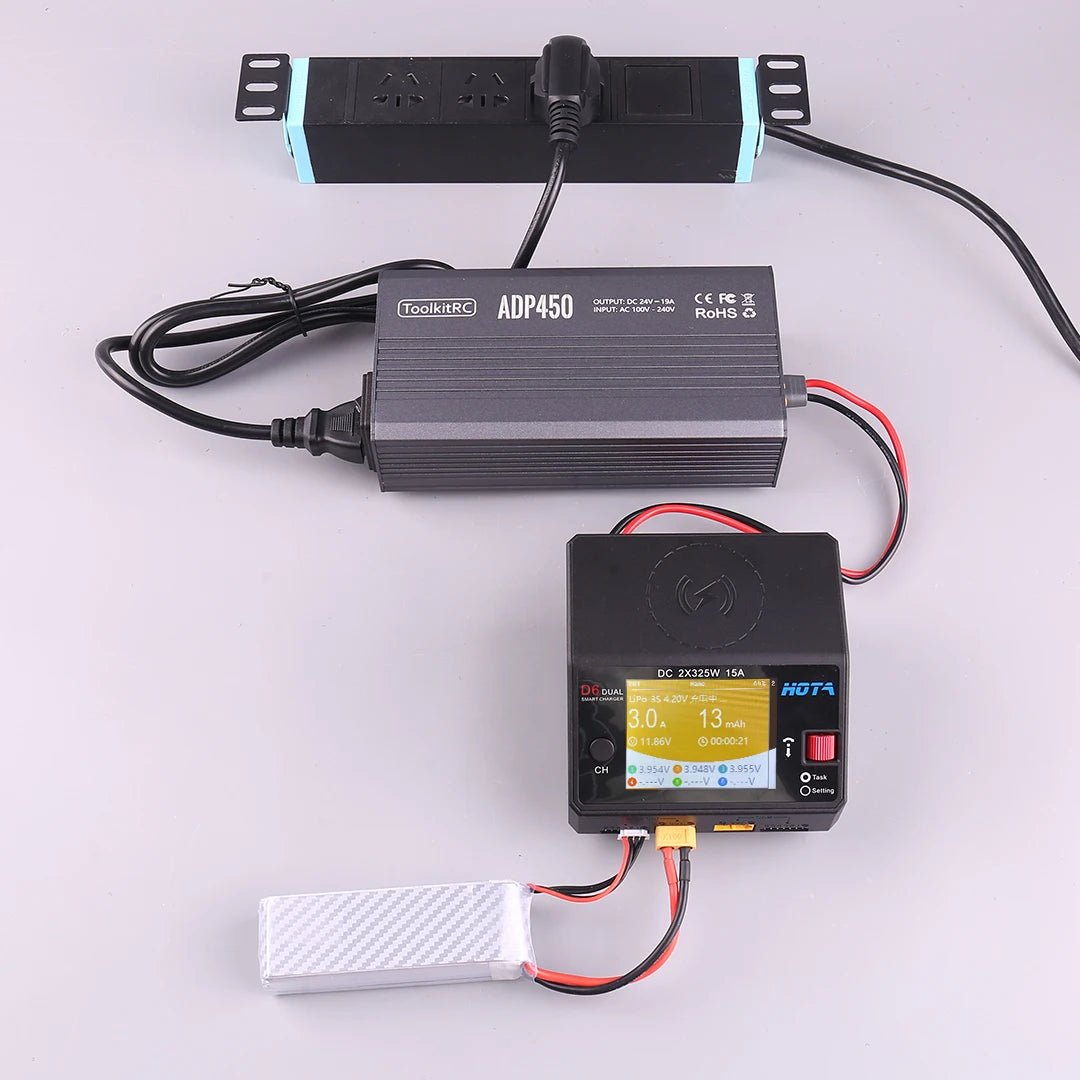 HOTA D6 DC650W 15A Dual Smart Charger Maximum current 1600mA Built-in Micro USB for 1-6S Lipo LiHV/NiZn/Nicd/NiMH Battery