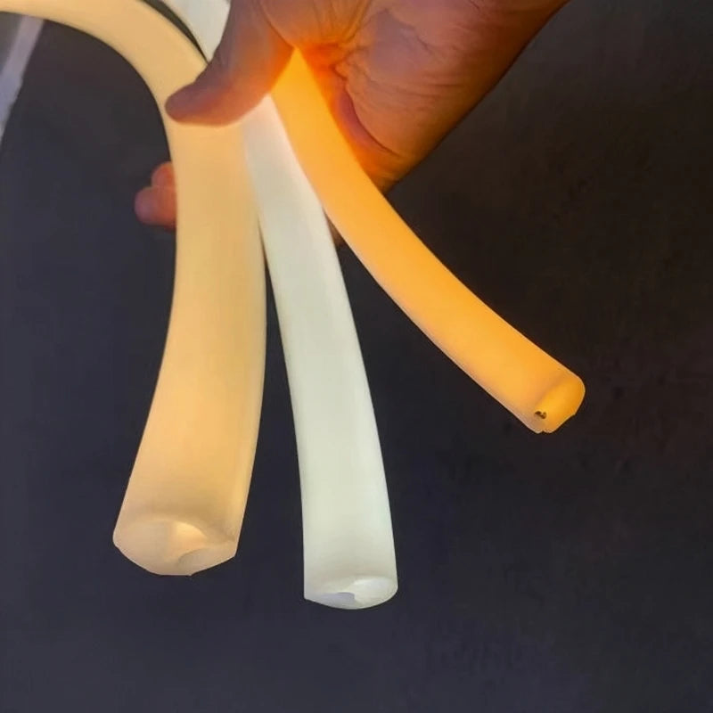 Round Flexible LED Neon Rope Lamp Silicone Tube 180/270/360° Tape Lamp Diffuser For WS2811 WS2815 Outdoor Decor Neon Strip Light
