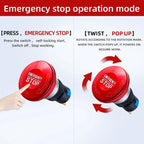 Metal Emergency Stop Button Switch 16/19/22mm Mushroom head Waterproof Stainless steel  Press Rotary Power off STOP 1NO1NC2NO2NC
