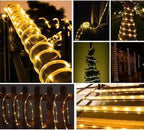 Outdoor Solar Tube Rope Led Light Garden Christmas Decoration Fairy String Light 32m/22M/12M/7M Outdoor Wedding Party Led Lamp