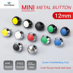 12MM Small Mini Metal Push Button Switch 12V 220v On Off Start Stop Momentary Colorful Black Oxide Waterproof Round Head Wedding