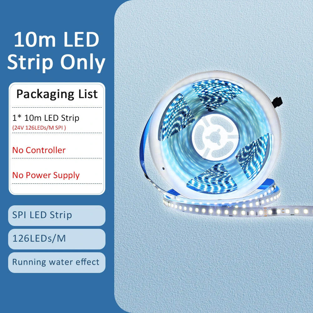 Sequential Led Strip 24v 10M 15M 20M 2835 WS2811 Horse Running LED Ribbon Flowing Water Tape Light with SP636E RF APP Controller