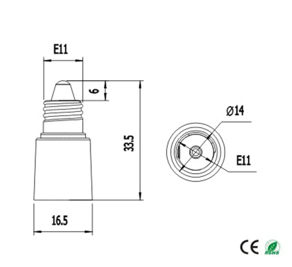 4pcs E11 To E11 Mini Screw Equipment Halogen LED Light Socket Extender Adapter Lamp Holder Converter Extender